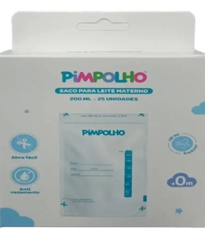 Saco para armazenar leite materno
